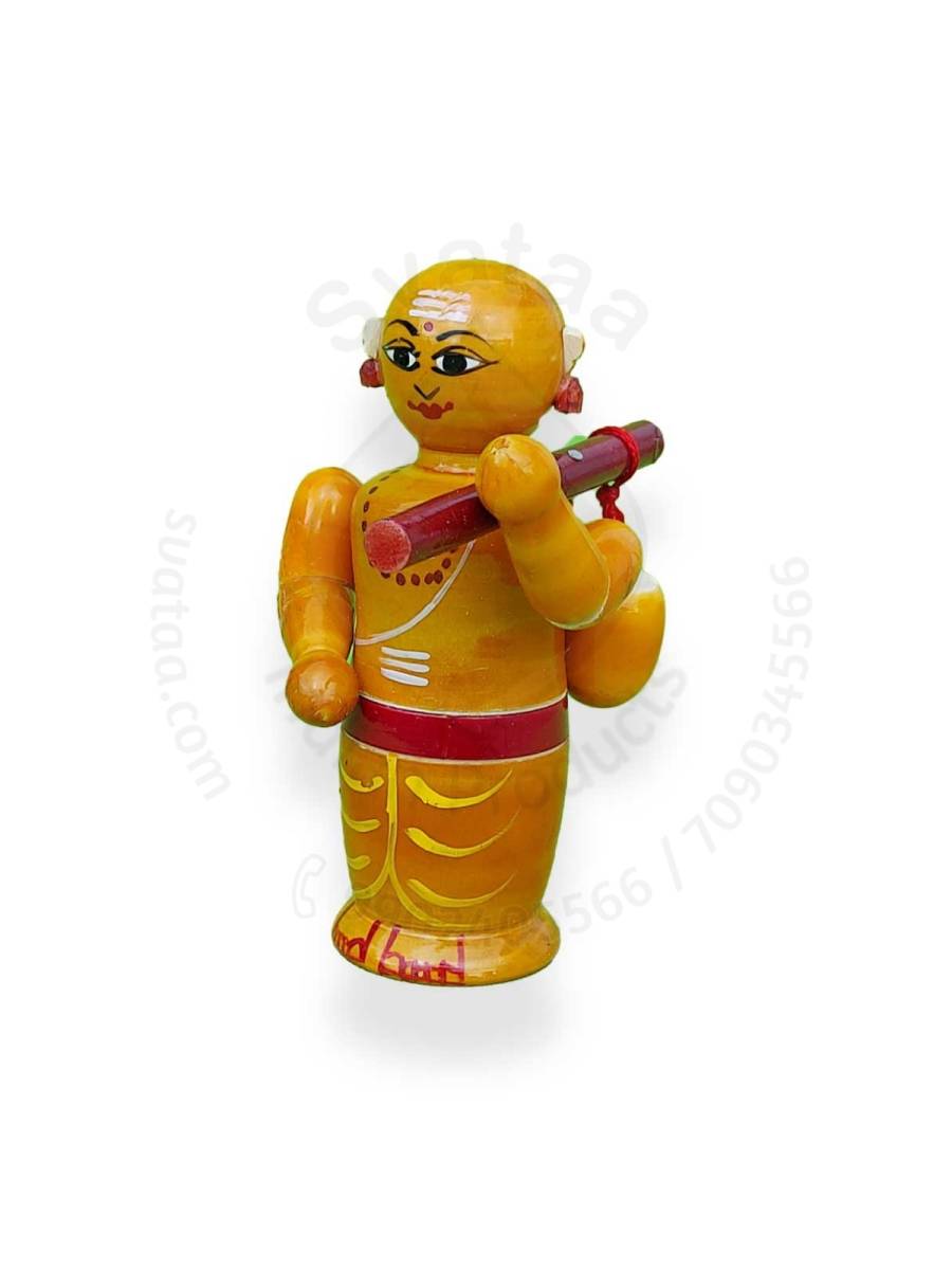Wooden Poojari - Etikoppaka Dolls
