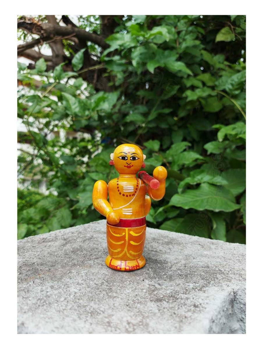 Wooden Poojari - Etikoppaka Dolls
