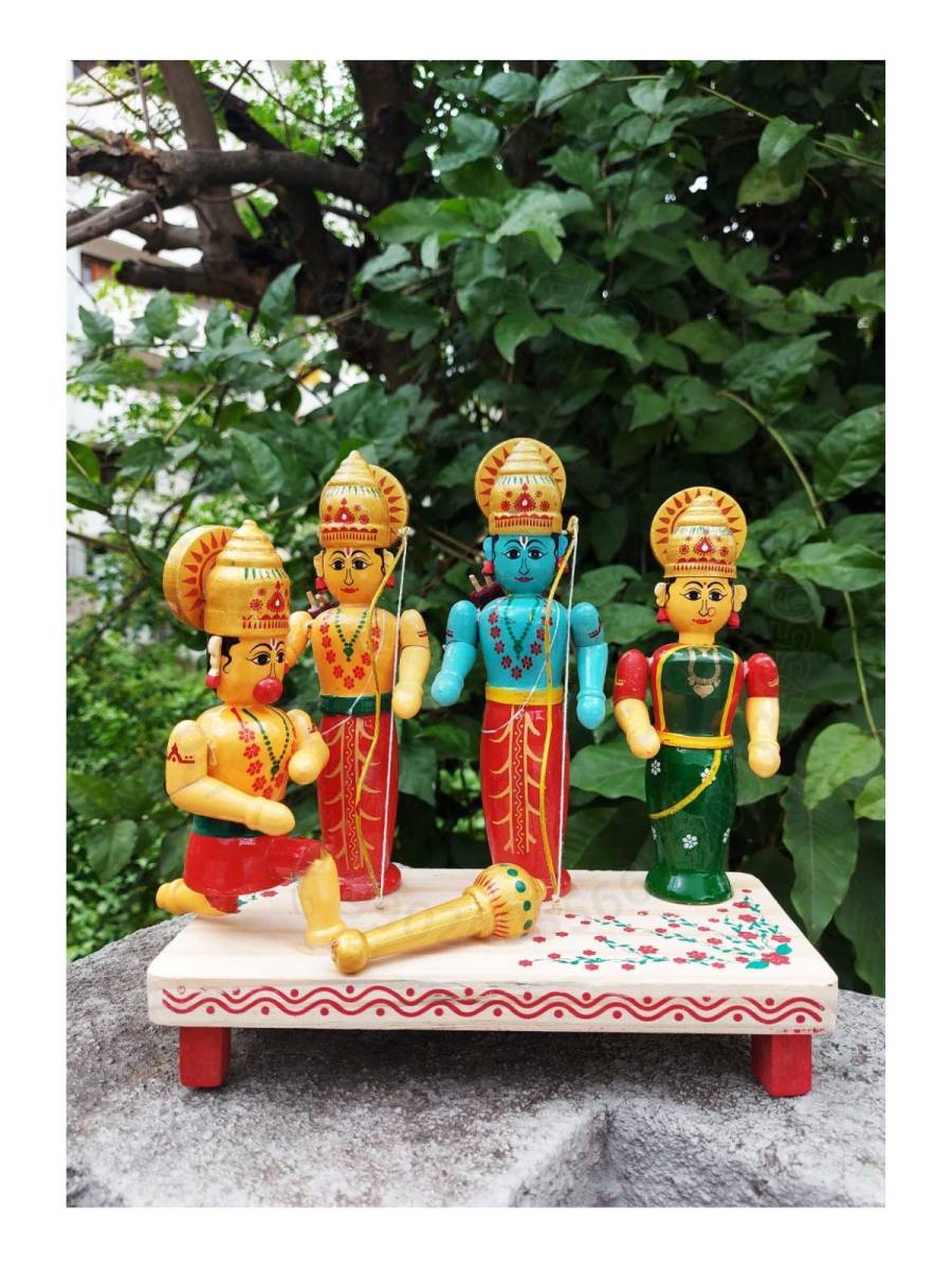 Wooden Rama Seetha Set - Etikoppaka Dolls
