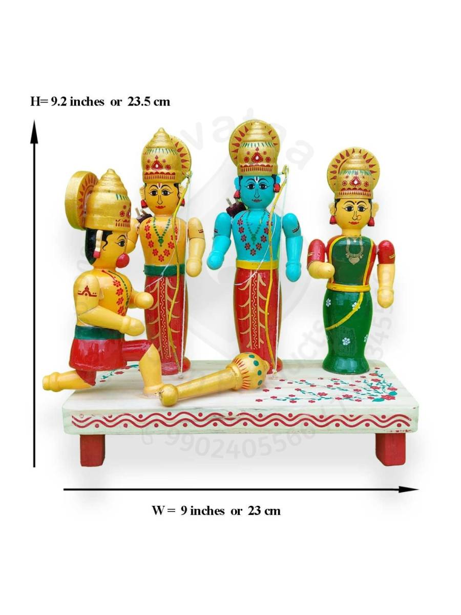 Wooden Rama Seetha Set - Etikoppaka Dolls
