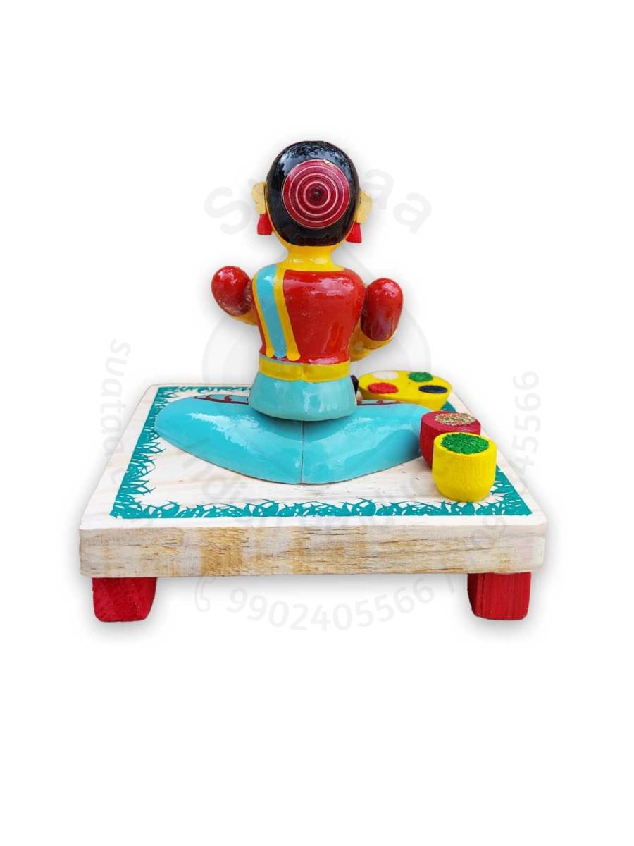 Working Lady - Masala Grinding - Wood
