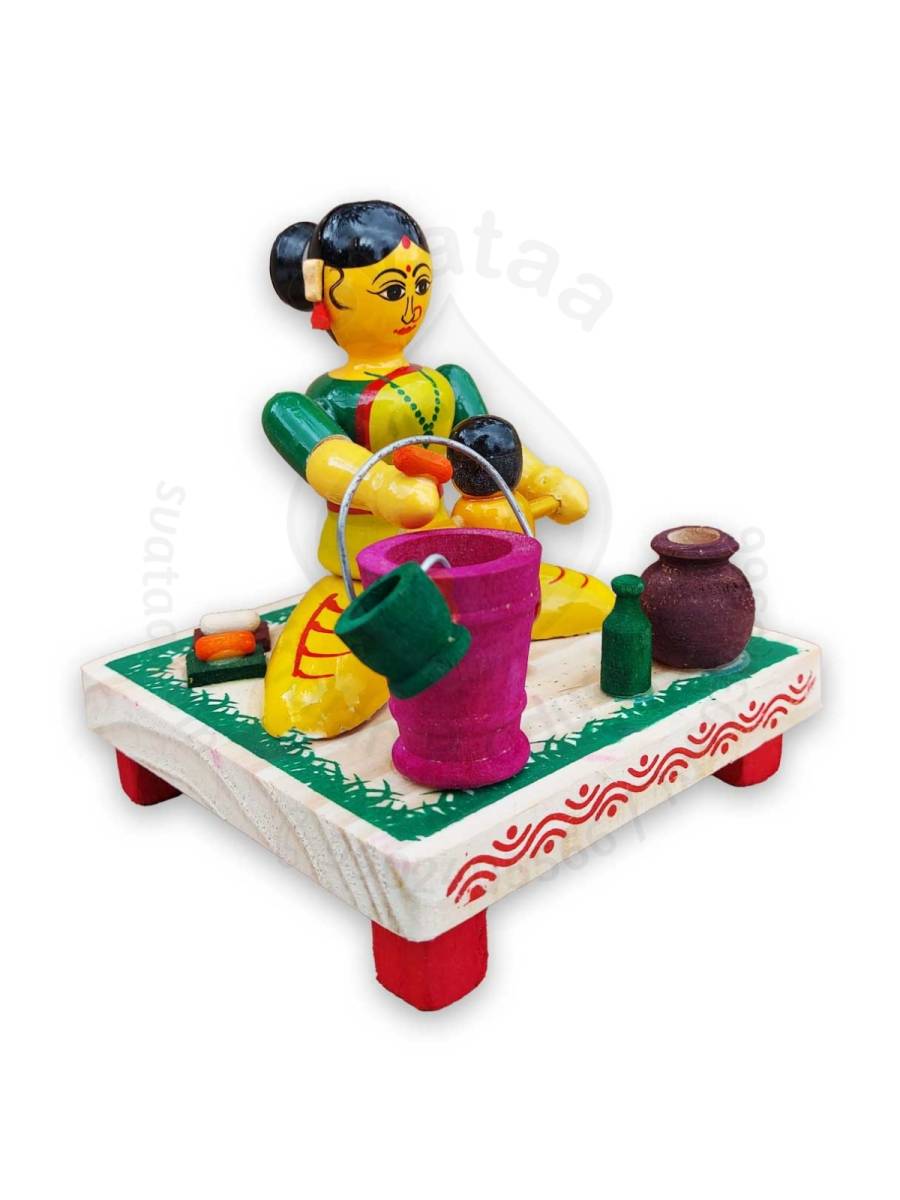 Working Lady - Mother Bathing Baby
