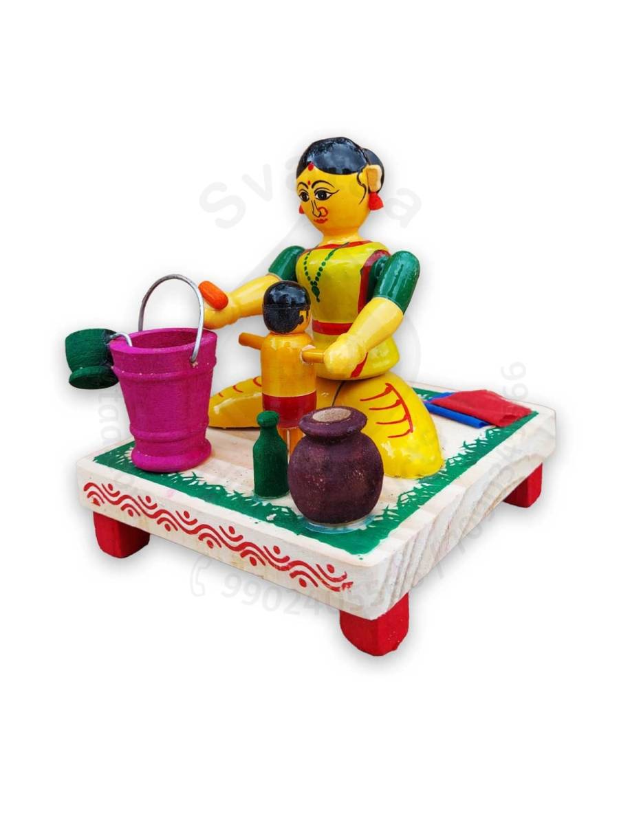 Working Lady - Mother Bathing Baby
