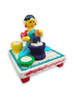 Wooden Village Lady Grinding Grains - Etikoppaka Dolls
Wooden Village Lady Grinding Grains - Etikoppaka Dolls