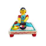 Wooden Village Lady Grinding Spices  - Etikoppaka Dolls
