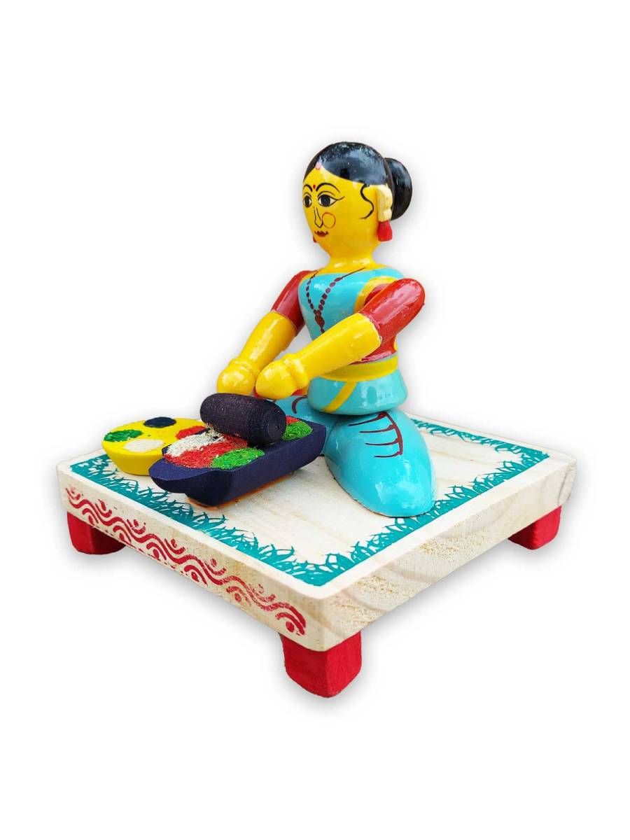 Wooden Village Lady Grinding Spices - Etikoppaka Dolls
Wooden Village Lady Grinding Spices - Etikoppaka Dolls