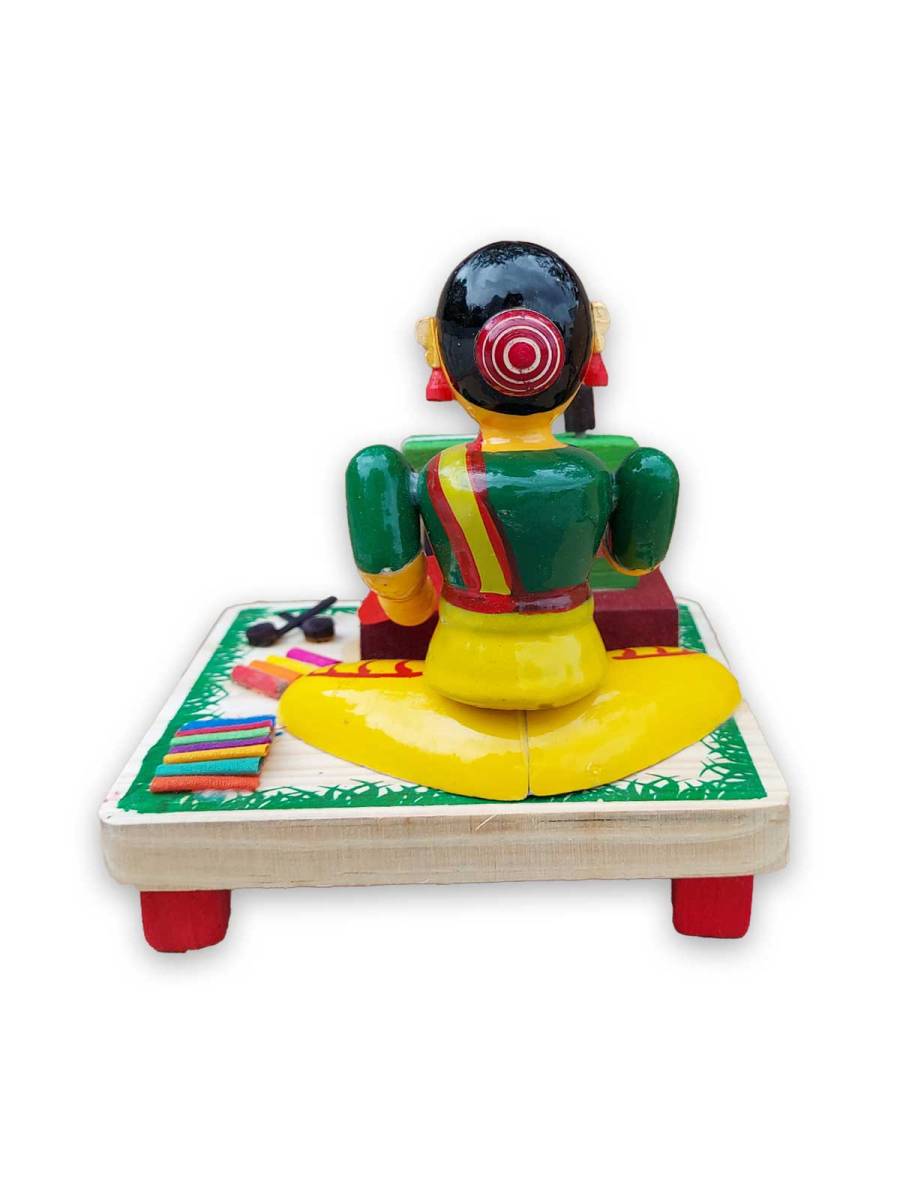 Wooden Village Lady Sewing Cloths - Etikoppaka Dolls
Wooden Village Lady Sewing Cloths - Etikoppaka Dolls