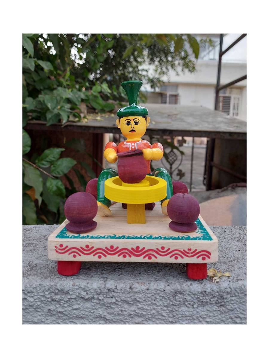 Wooden Village Man Making Pot - Etikoppaka Dolls
Wooden Village Man Making Pot - Etikoppaka Dolls