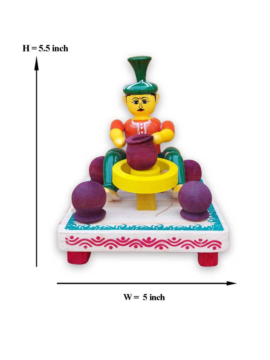 Wooden Village Man Making Pot - Etikoppaka Dolls
Wooden Village Man Making Pot - Etikoppaka Dolls