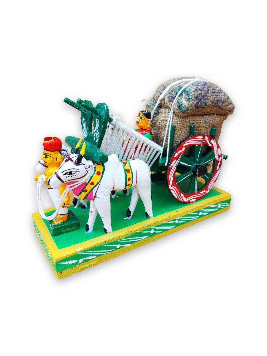 Wooden Bullock Cart - Kondapalli Dolls
