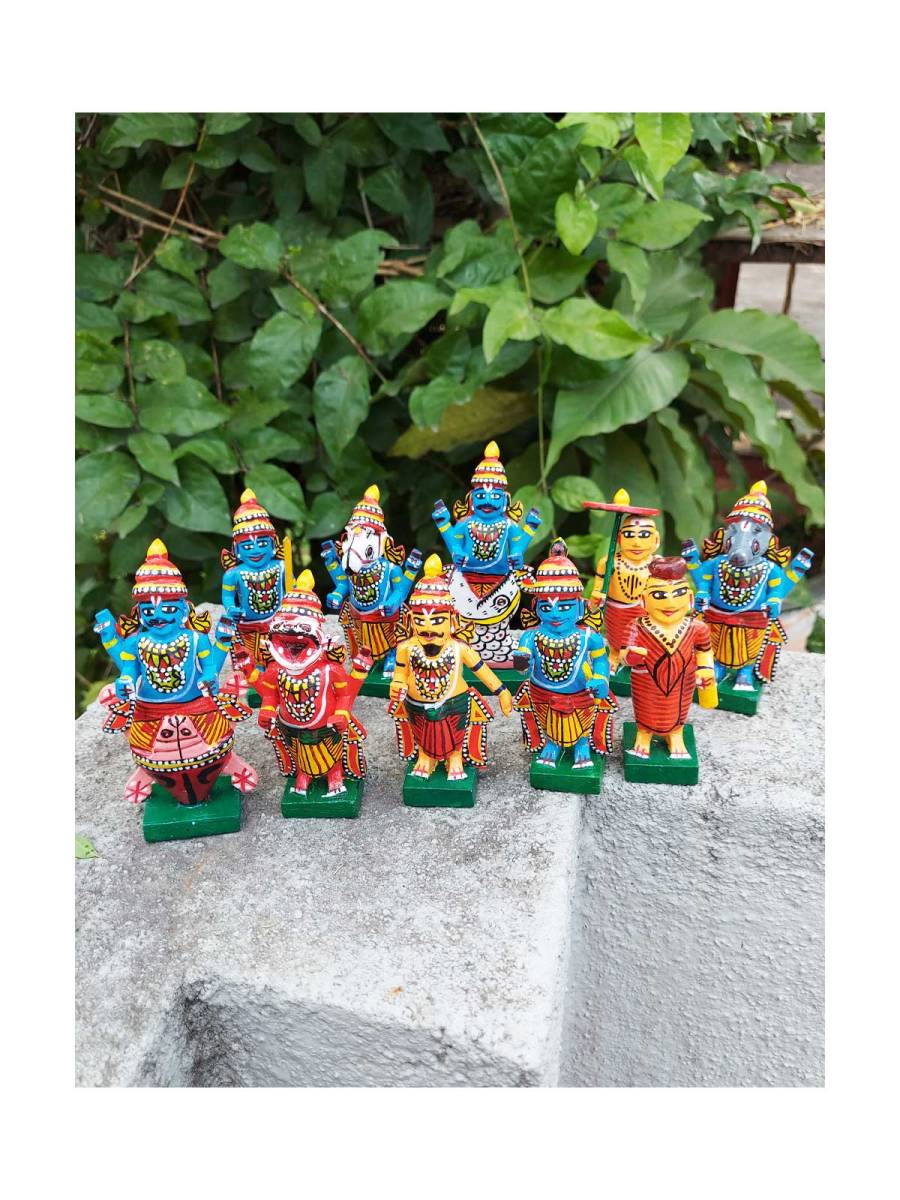 Wooden Dashavatara Set - Kondapalli Dolls