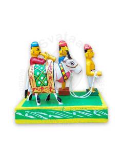 Wooden Festive Bull Procession Set - Kondapalli Dolls
