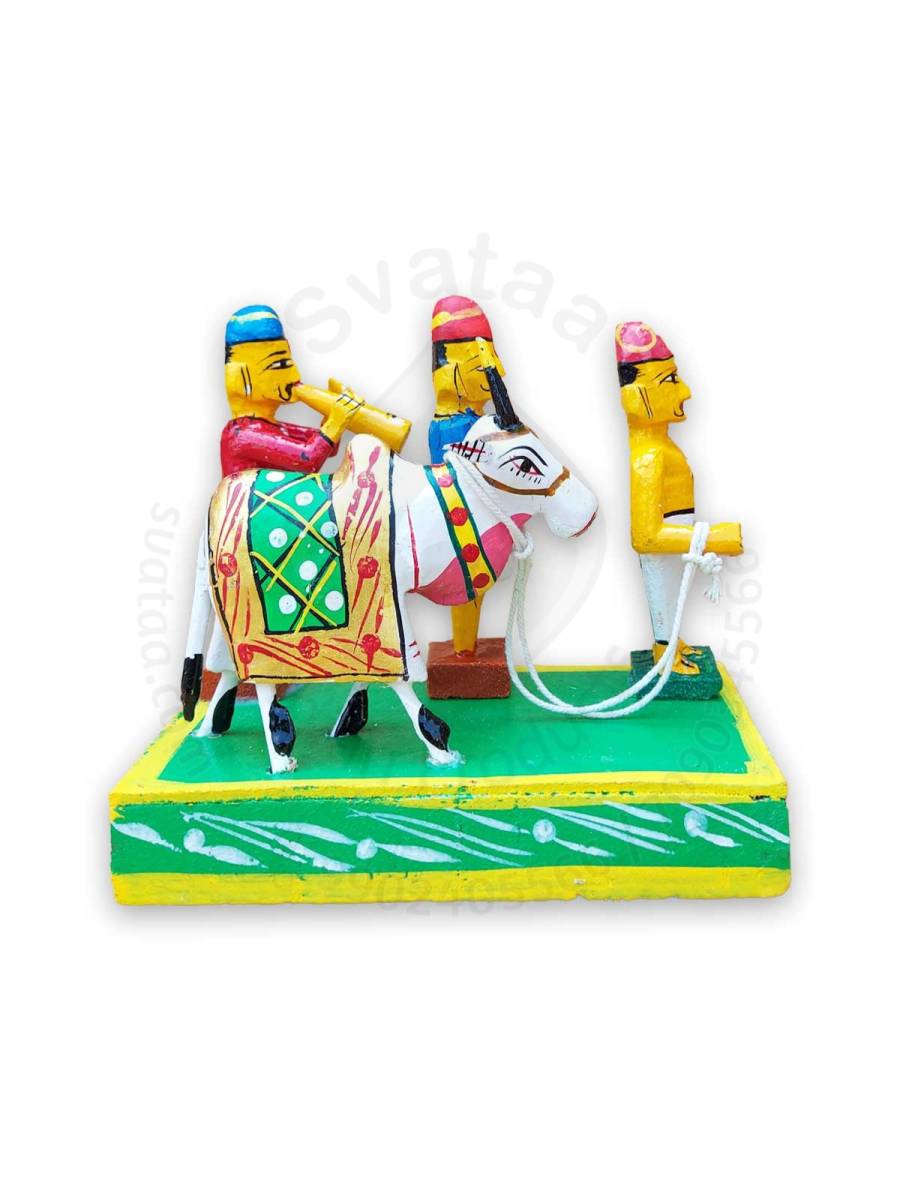 Wooden Festive Bull Procession Set - Kondapalli Dolls
