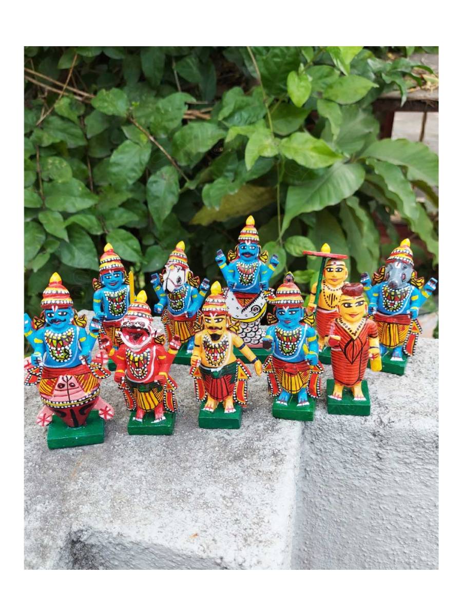 Wooden Dashavatara Set - Kondapalli Dolls
