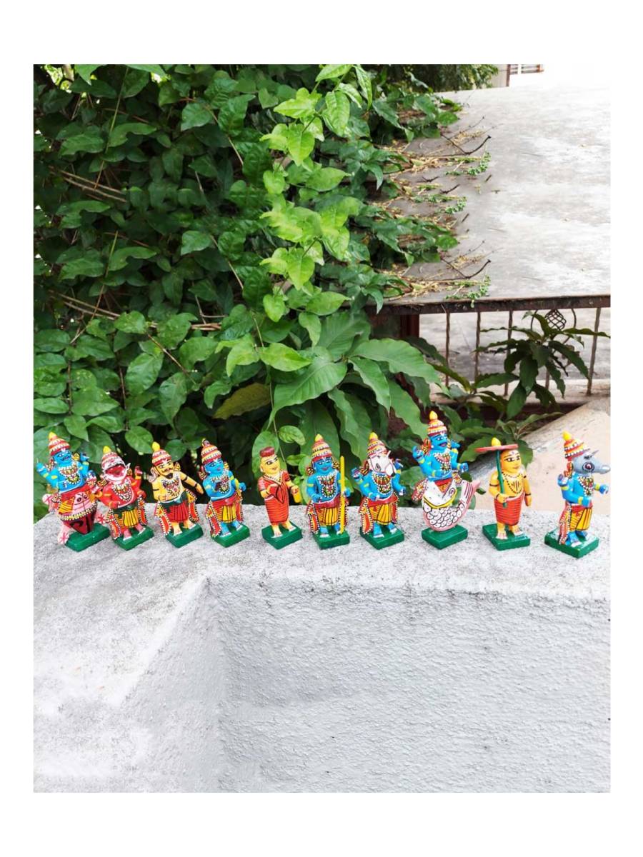 Wooden Dashavatara Set - Kondapalli Dolls
