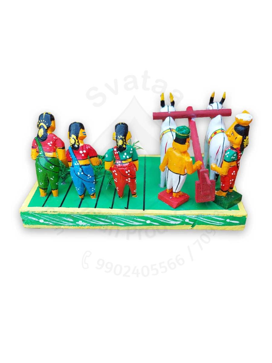 Wooden Farm Work Set - Kondapalli Dolls
