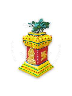 Wooden Tulsi Pot - Small - Kondapalli Dolls
