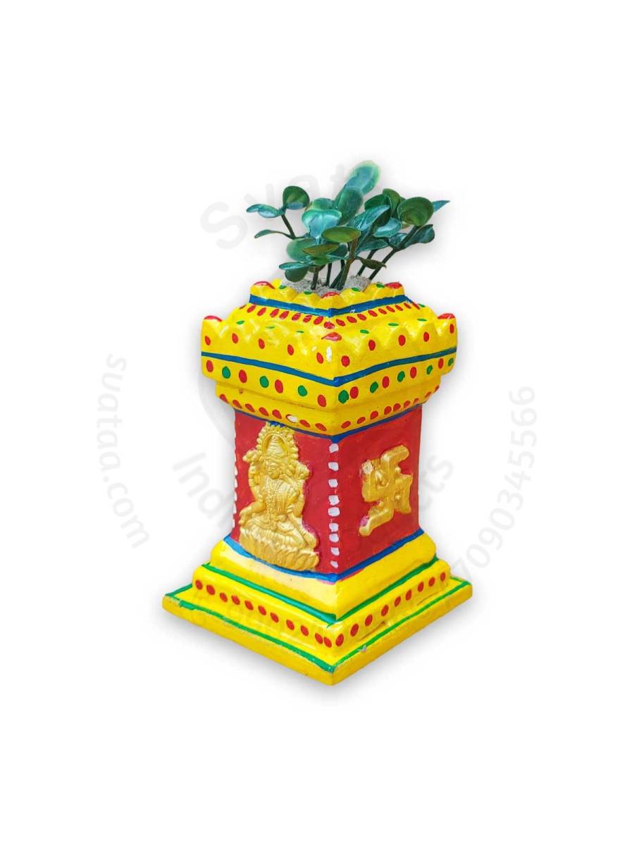 Wooden Tulsi Pot - Small - Kondapalli Dolls
