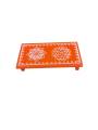 Festive - Pooja Peetam / Chowki - Small Rectangle - Set of 2 - Orange Color - 3x6 inch
