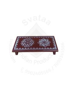 Festive - Peetam Chowki - 3x6 Inches - Single - Rectangle - Coffee Color | Design - Aishwarya Chakram and Hridaya Kamalam