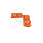 Festive - Peetam Chowki - 3x6 Inches - Set of 2 - Rectangle - Orange Color | Design - Aishwarya Chakram and Hridaya Kamalam