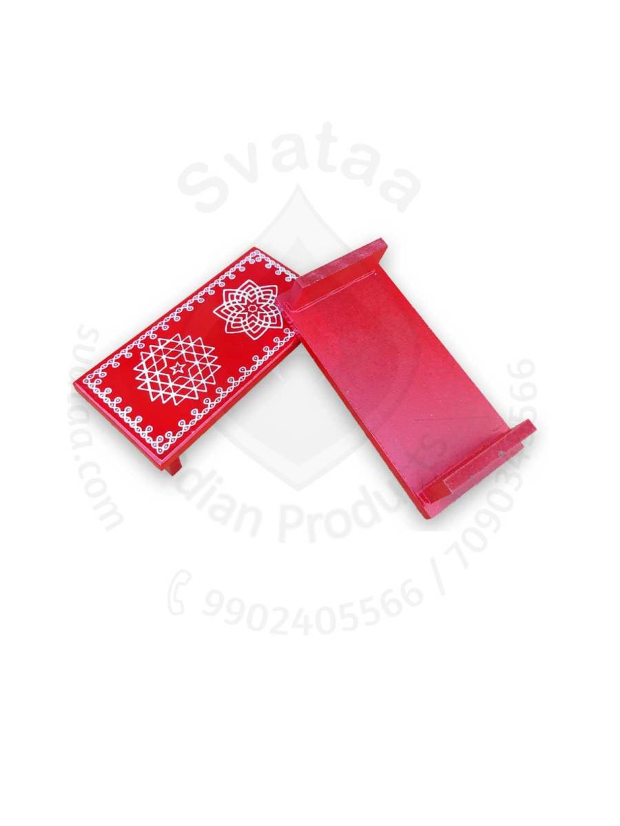 Festive - Peetam Chowki - 3x6 Inches - Set of 2 - Rectangle - Red Color | Design - Aishwarya Chakram and Hridaya Kamalam Festive - Peetam Chowki - 3x6 Inches - Set of 2 - Rectangle - Red Color | Design - Aishwarya Chakram and Hridaya Kamalam