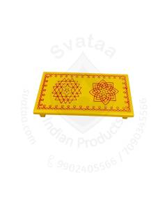Festive - Peetam Chowki - 3x6 Inches - Single - Rectangle - Yellow Color | Design - Aishwarya Chakram and Hridaya Kamalam