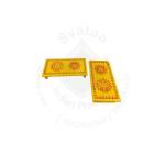 Festive - Peetam Chowki - 3x6 Inches - Set of 2 - Rectangle - Yellow Color | Design - Aishwarya Chakram and Hridaya Kamalam