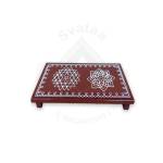 Festive - Peetam Chowki - 6x9 Inches - Single- Rectangle - Coffee Color | Design - Aishwarya Chakram and Hridaya Kamalam