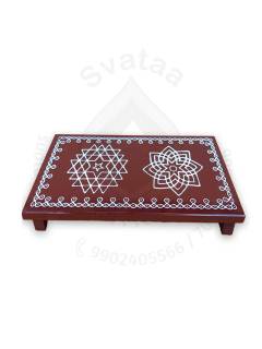 Festive - Peetam Chowki - 6x9 Inches - Set of 2 - Rectangle - Coffee Color | Design - Aishwarya Chakram and Hridaya Kamalam