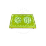 Festive - Peetam Chowki - 6x9 Inches - Single- Rectangle - Green Color | Design - Aishwarya Chakram and Hridaya Kamalam