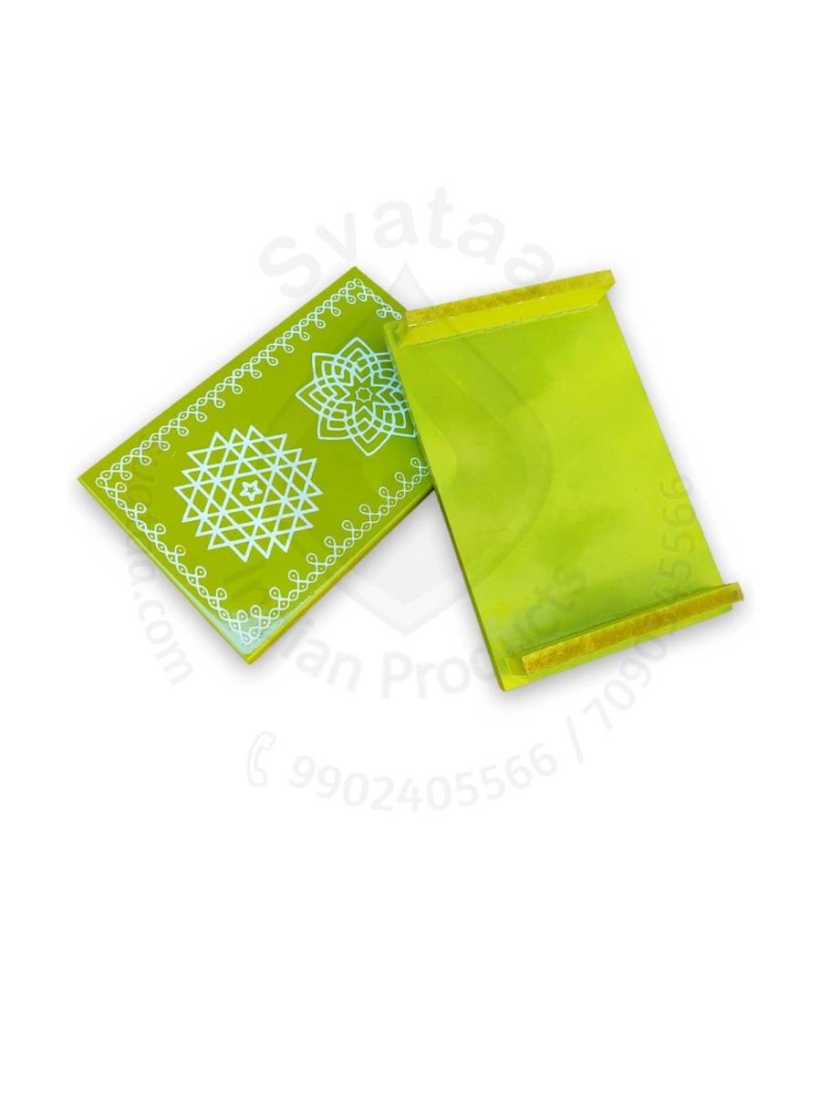 Festive - Peetam Chowki - 6x9 Inches - Set of 2 - Rectangle - Parrot Green Color | Design - Aishwarya Chakram and Hridaya Kamalam Festive - Peetam Chowki - 6x9 Inches - Set of 2 - Rectangle - Parrot Green Color | Design - Aishwarya Chakram and Hridaya Kamalam