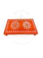 Festive - Peetam Chowki - 6x9 Inches - Single- Rectangle - Orange Color | Design - Aishwarya Chakram and Hridaya Kamalam