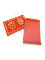 Festive - Peetam Chowki - 6x9 Inches - Set of 2 - Rectangle - Orange Color | Design - Aishwarya Chakram and Hridaya Kamalam