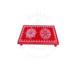 Festive - Peetam Chowki - 6x9 Inches - Single- Rectangle - Red Color | Design - Aishwarya Chakram and Hridaya Kamalam
