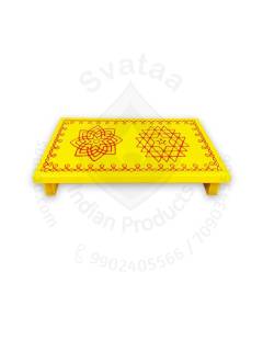 Festive - Peetam Chowki - 6x9 Inches - Set of 2 - Rectangle - Yellow Color | Design - Aishwarya Chakram and Hridaya Kamalam