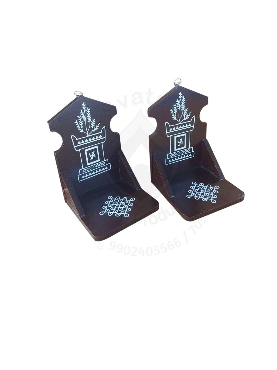 Festive - Diya Stand -  Wall Hanging - Set of 2 - Coffee Color