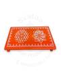 Festive - Pooja Peetam / Chowki - Medium Rectangle - Set of 2 - Orange Color - 6x3 inch