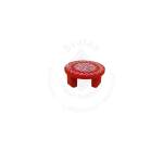 Festive - Peetam Chowki - 4x4 Inches - Single - Round - Red Color | Design - Aishwarya Chakram