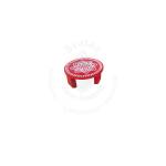 Festive - Peetam Chowki - 4x4 Inches - Single - Round - Red Color | Design - Hridaya Kamalam