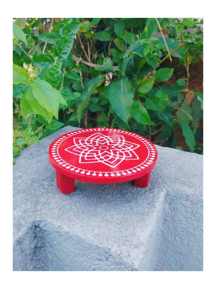 Festive - Peetam Chowki - 5x5 Inches - Set of 2 - Round - Red Color | Design - Hridaya Kamalam
Festive - Peetam Chowki - 5x5 Inches - Set of 2 - Round - Red Color | Design - Hridaya Kamalam