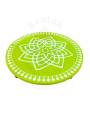 Festive - Peetam Chowki - 10x10 Inches - Single - Round - Green Color | Design - Hridaya Kamalam
