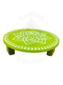 Festive - Peetam Chowki - 10x10 Inches - Single - Round - Green Color | Design - Hridaya Kamalam
