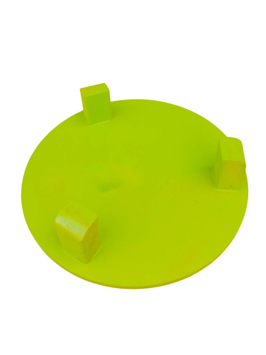 Festive - Peetam Chowki - 10x10 Inches - Single - Round - Green Color | Design - Hridaya Kamalam
