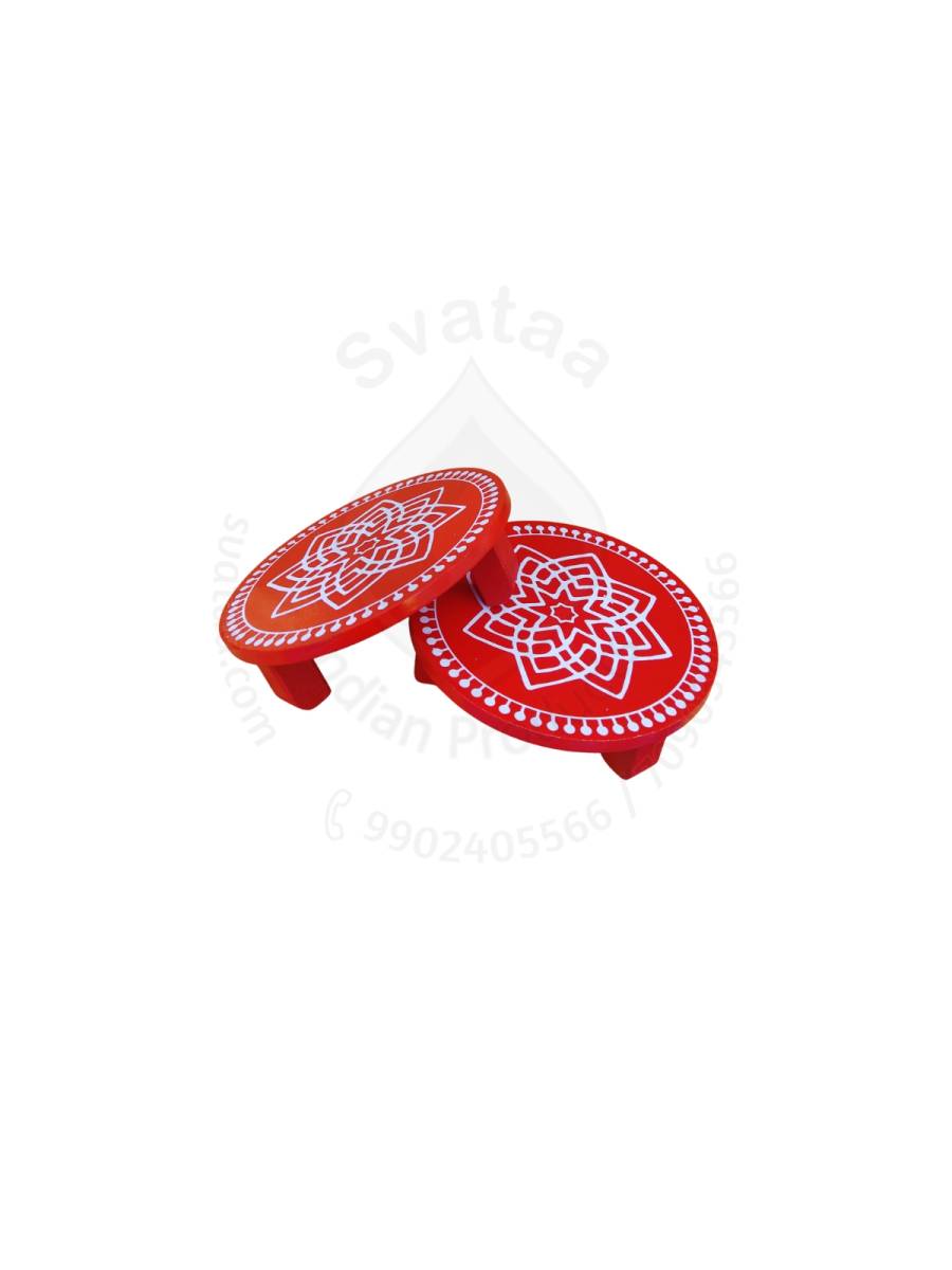 Festive - Peetam Chowki - 5x5 Inches - Set of 2 - Round - Red Color | Design - Hridaya Kamalam
Festive - Peetam Chowki - 5x5 Inches - Set of 2 - Round - Red Color | Design - Hridaya Kamalam