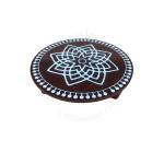Festive - Peetam Chowki - 10x10 Inches - Single - Round - Orange Color | Design - Hridaya Kamalam
