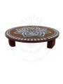 Festive - Peetam Chowki - 10x10 Inches - Single - Round - Orange Color | Design - Hridaya Kamalam
