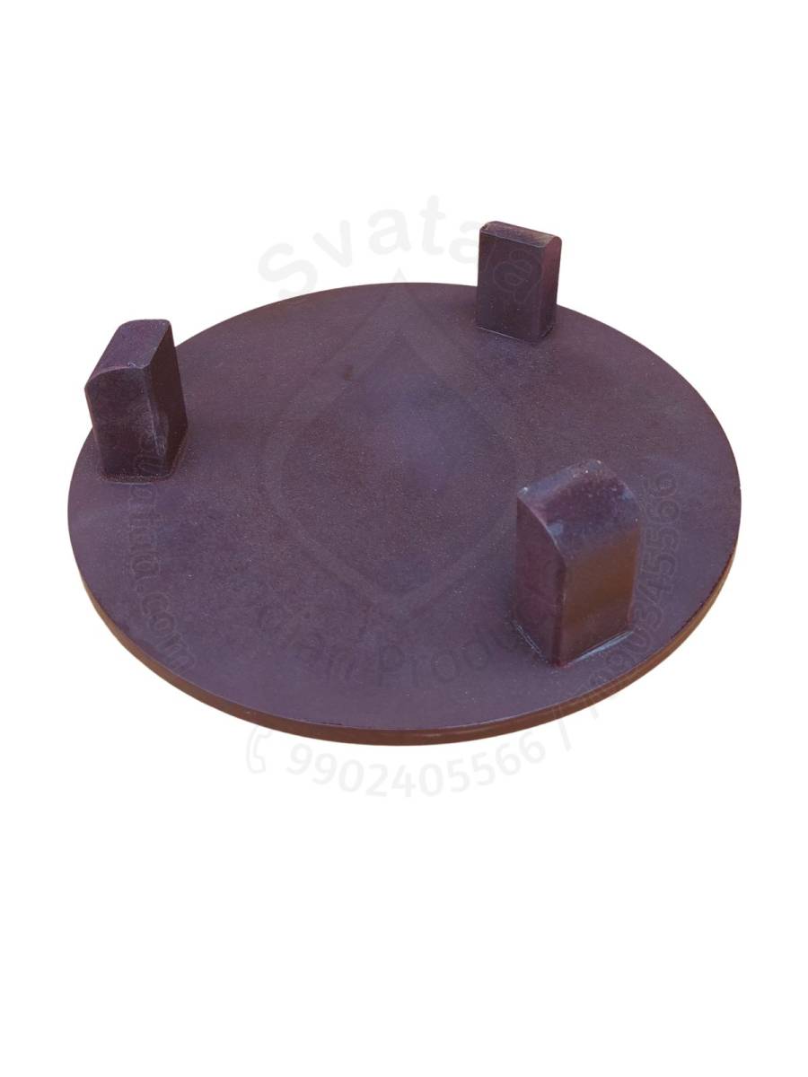 Festive - Peetam Chowki - 10x10 Inches - Single - Round - Orange Color | Design - Hridaya Kamalam
