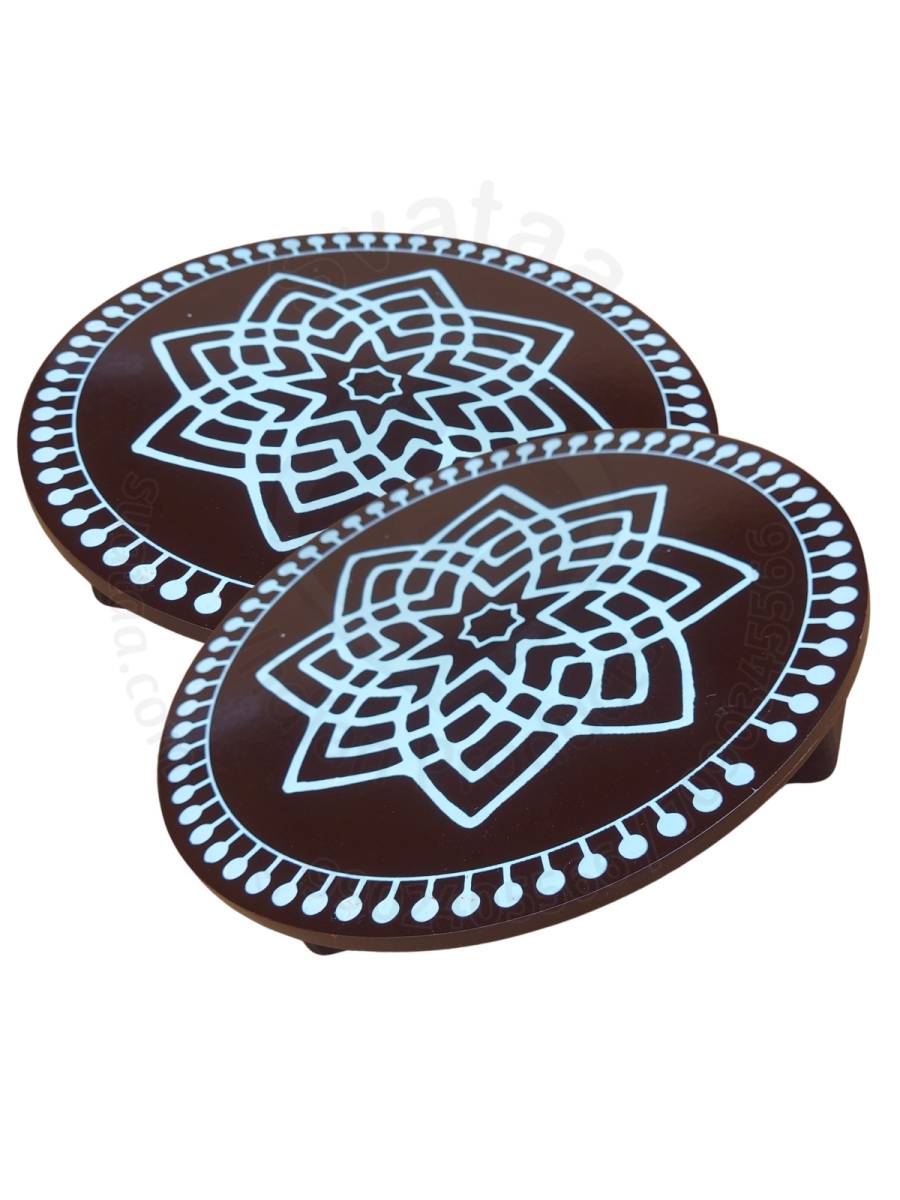 Festive - Peetam Chowki - 10x10 Inches - Set of 2 - Round - Coffee Color | Design - Hridaya Kamalam
Festive - Peetam Chowki - 10x10 Inches - Set of 2 - Round - Coffee Color | Design - Hridaya Kamalam