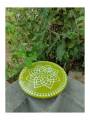 Festive - Peetam Chowki - 10x10 Inches - Single - Round - Green Color | Design - Hridaya Kamalam
